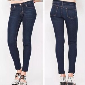 J Brand Mid Rise Skinny Jeans Women 27 Dark Blue Color-Ignite Minimalist Preppy